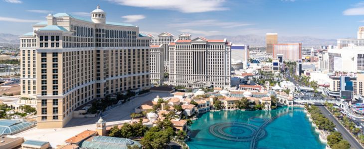 a view of a las vegas hotel